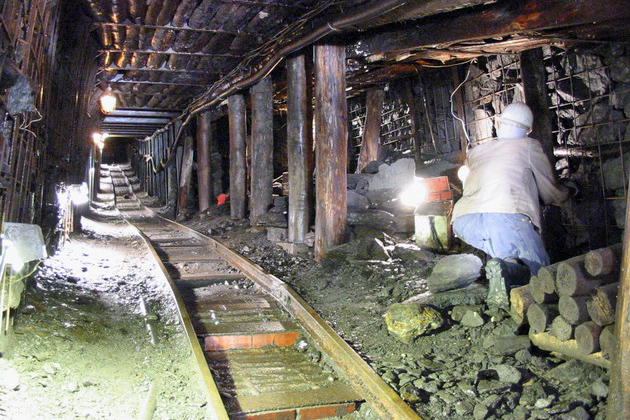 Förderstrecke im Rabensteiner Stollen Förderstrecke im Rabensteiner Stollen